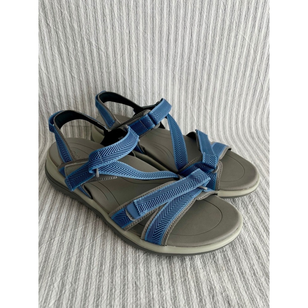 Orthofeet Lake Blue Grey Athletic Sandals Womens 10.5 Wide‎ Strappy Walking